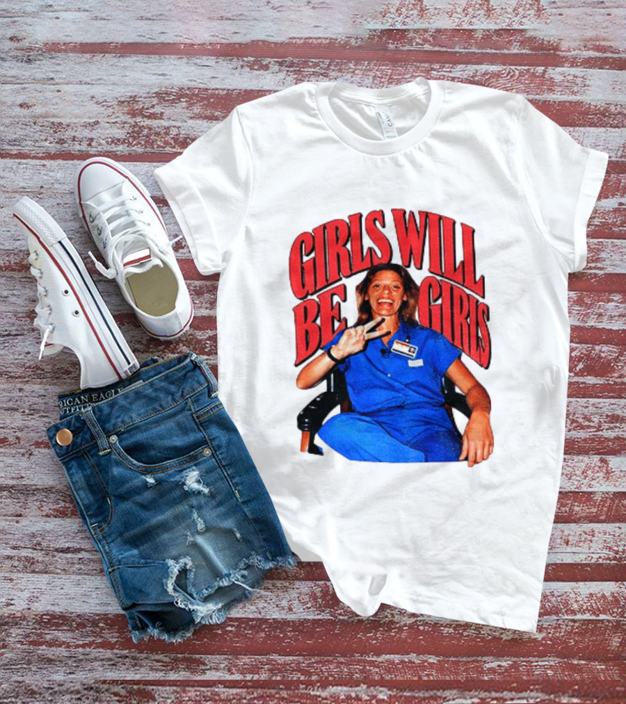 Aileen Wuornos Girls Will Be Girls Peace Sign Blue Outfit T-Shirt