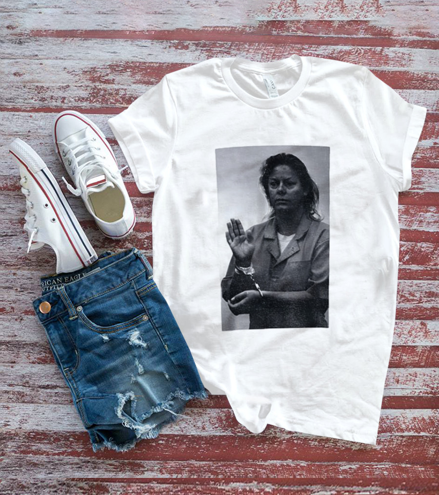 Aileen Wuornos True Crime Handcuffed Raised Hand Political Image T-Shirt