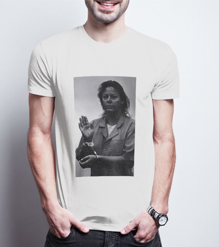 Aileen Wuornos True Crime Handcuffed Raised Hand Political Image T-Shirt