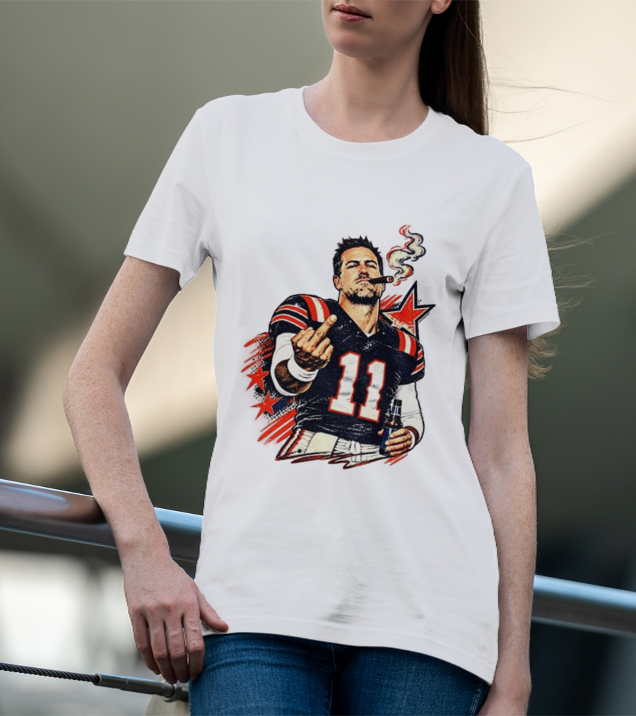 Case Keenum 11 Smoking Cigar Middle Finger Gesture T-Shirt