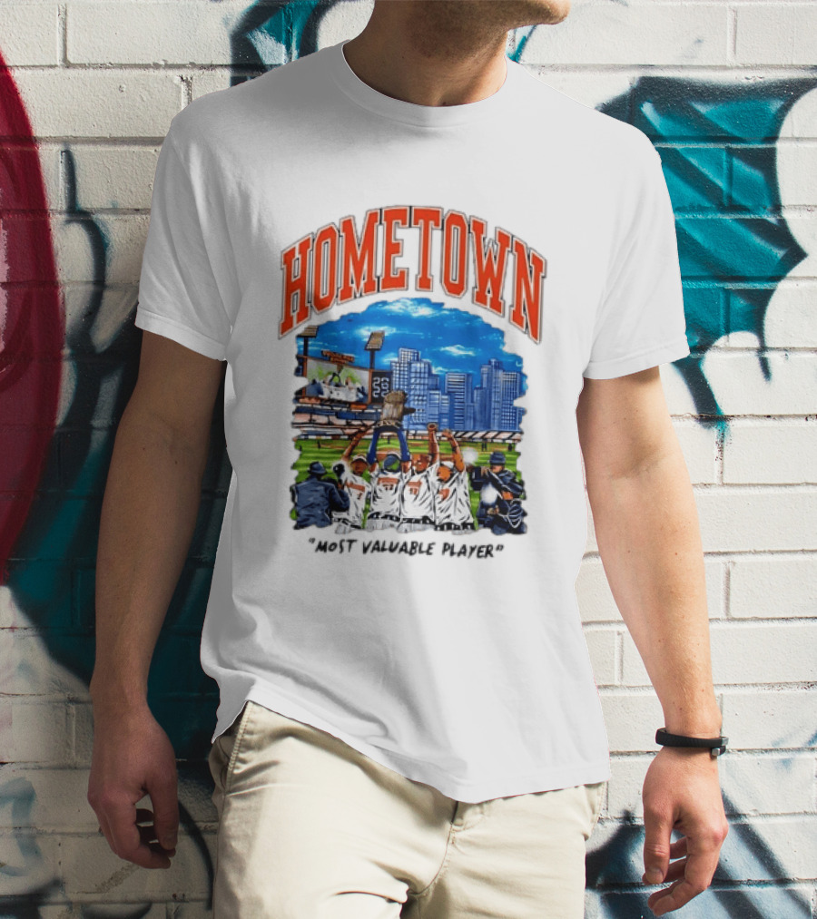 Hometown Most Valuable Player Baseball Celebration Stadium Skyline T-Shirt