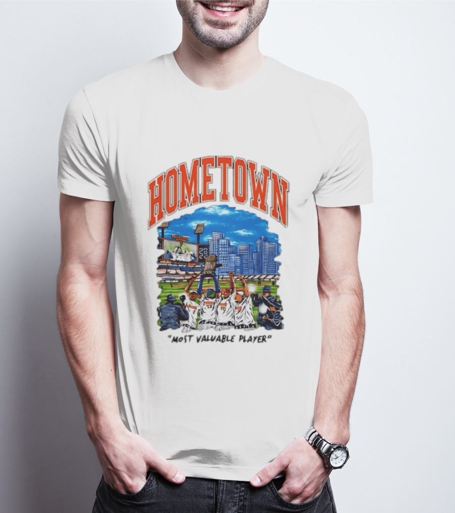 Hometown Most Valuable Player Baseball Celebration Stadium Skyline T-Shirt