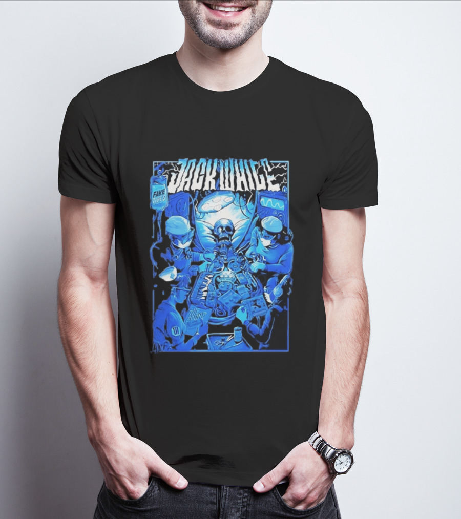 Jack White Fake Tides The Sound Rock Music Skeleton Surgeons T-Shirt