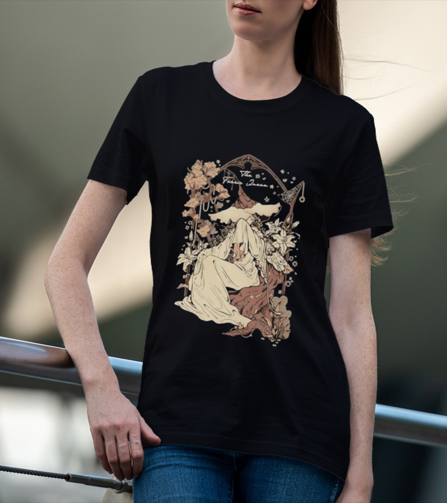 The Faerie Queen Woman With Wings Floral Arch Fantasy T-Shirt