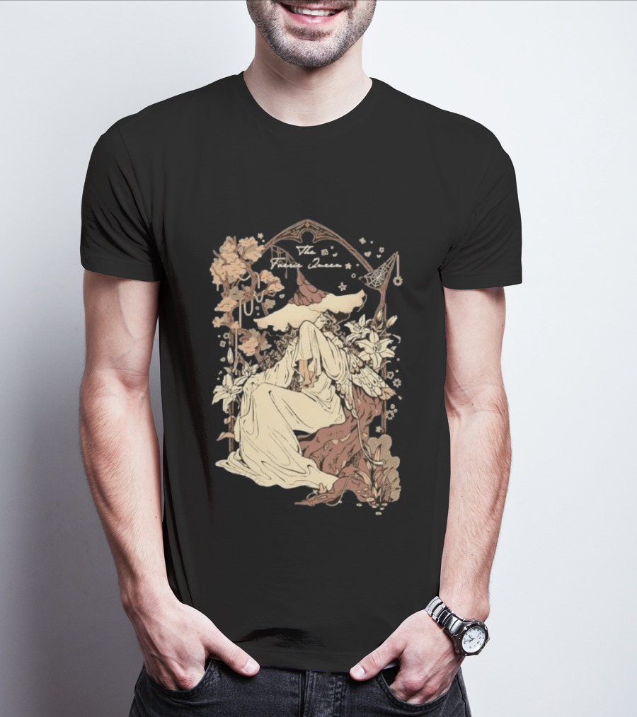 The Faerie Queen Woman With Wings Floral Arch Fantasy T-Shirt