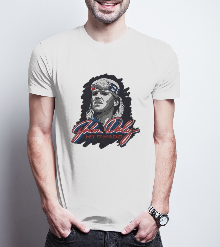 John Daly Hit It Hard Man American Flag Bandana T-Shirt