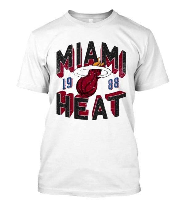 Miami Heat 1988 Flaming Basketball NBA Peace Collective T-Shirt