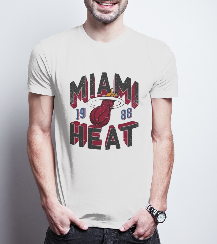 Miami Heat 1988 Flaming Basketball NBA Peace Collective T-Shirt