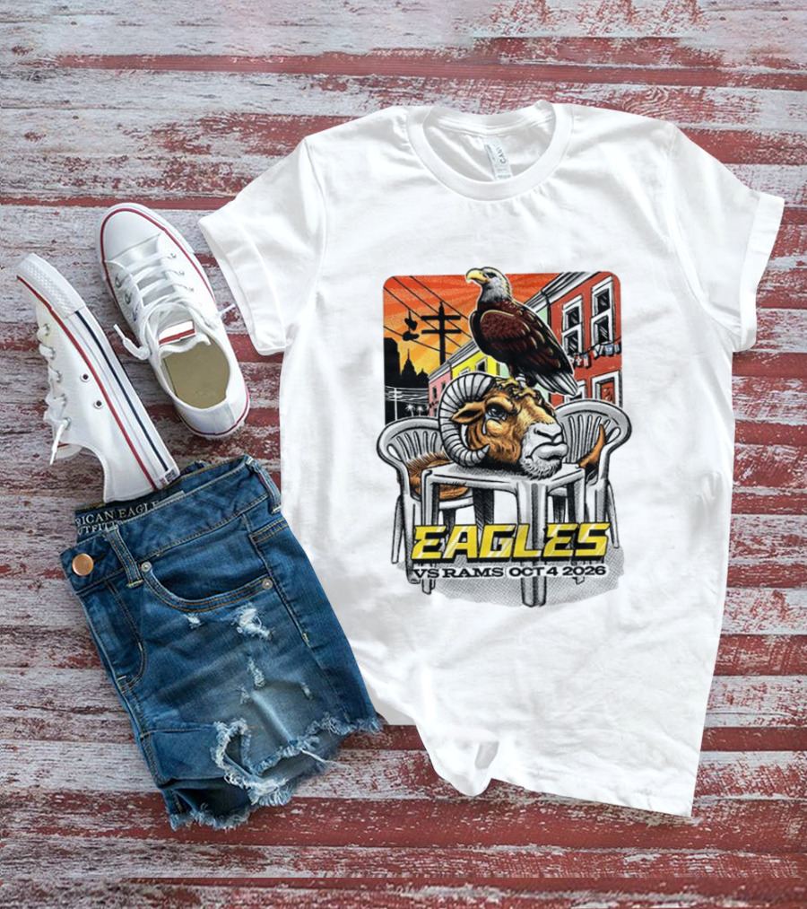 Eagles Vs Rams Oct 4 2026 Philadelphia Skyline T-Shirt