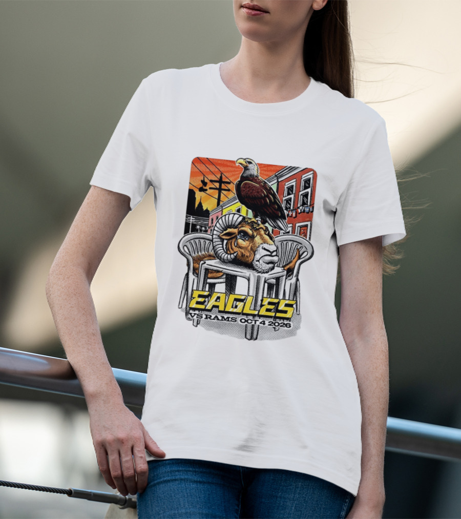 Eagles Vs Rams Oct 4 2026 Philadelphia Skyline T-Shirt