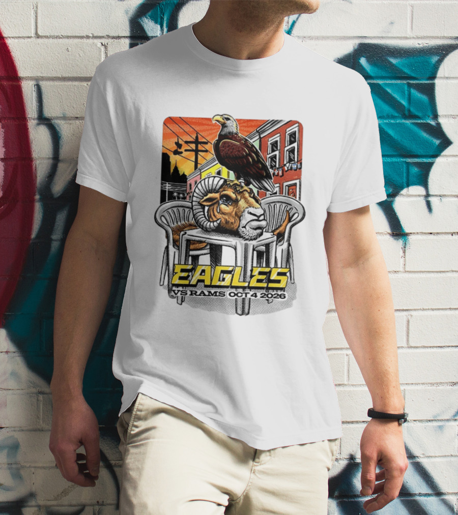 Eagles Vs Rams Oct 4 2026 Philadelphia Skyline T-Shirt