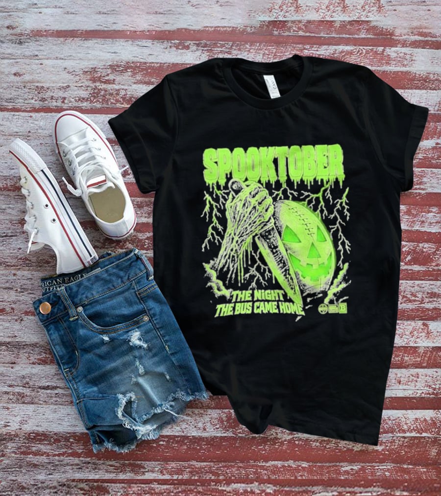 Spooktober The Night The Bus Came Home Halloween Knife Pumpkin Forest T-Shirt
