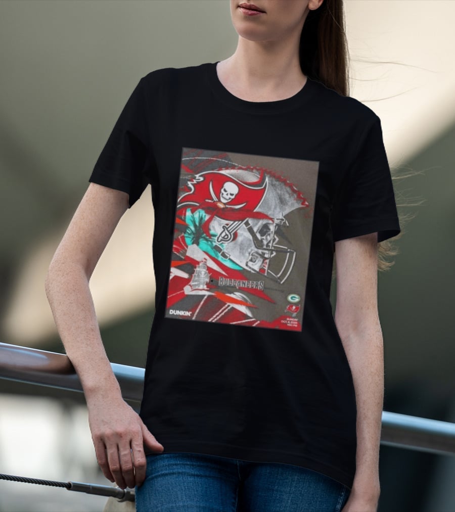 Tampa Bay Buccaneers Vs Green Bay Packers Matchup October 4 2026 Dunkin Promotion T-Shirt