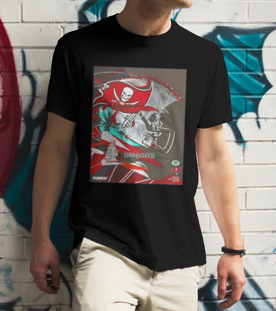 Tampa Bay Buccaneers Vs Green Bay Packers Matchup October 4 2026 Dunkin Promotion T-Shirt
