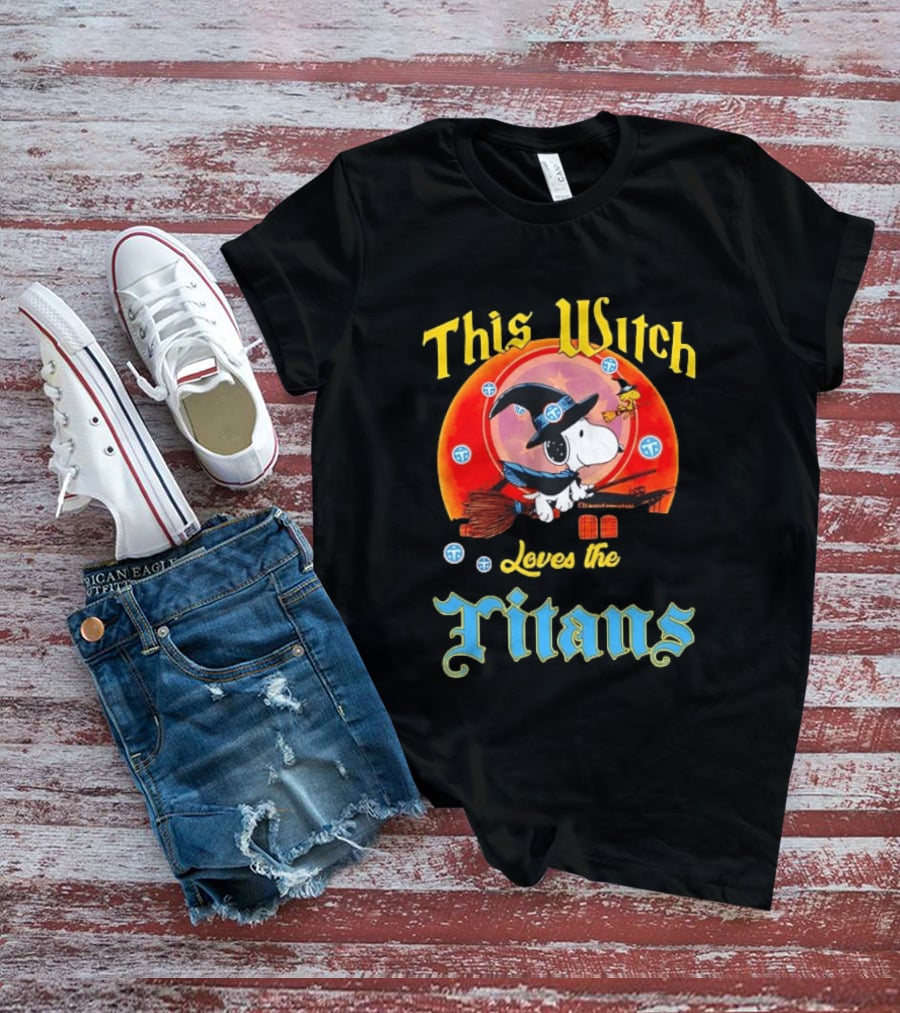 This Witch Snoopy Halloween Loves The Titans T-Shirt