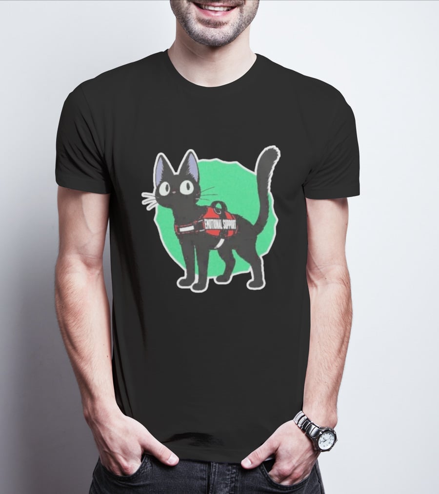 Jiji Kiki's Delivery Service Emotional Support Cat With Harness Patch T-Shirt