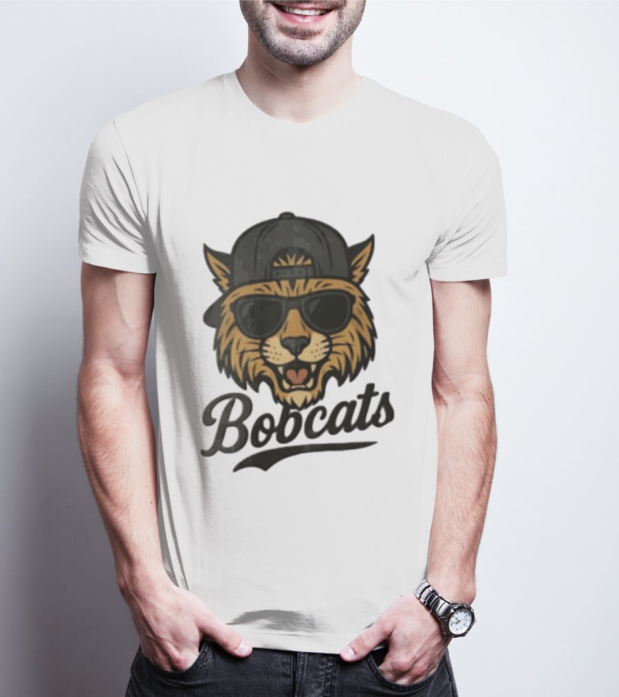 Bobcats Cool Bobcat Sunglasses Baseball Cap T-Shirt