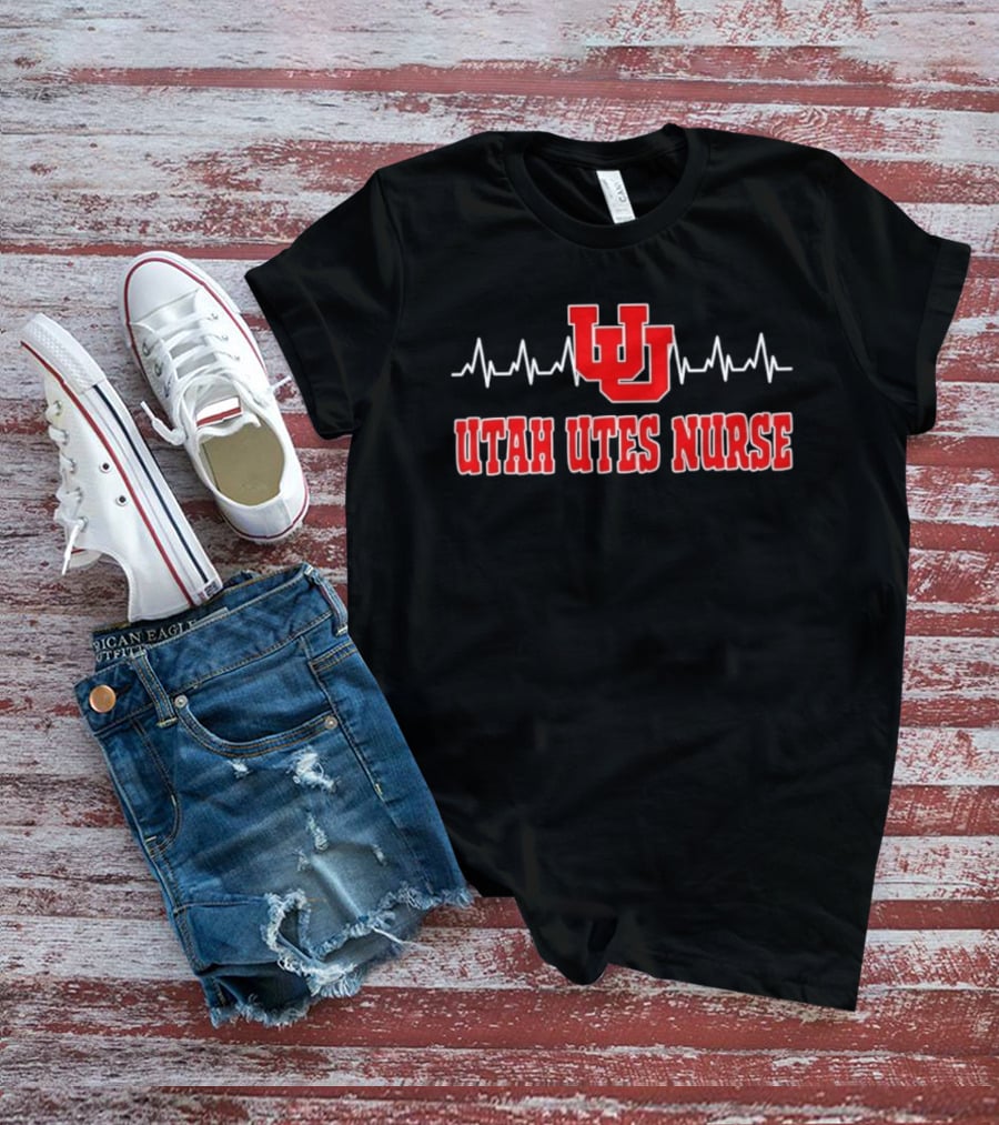 Utah Utes Nurse Heartbeat Medical College Sports Team Spirit T-Shirt