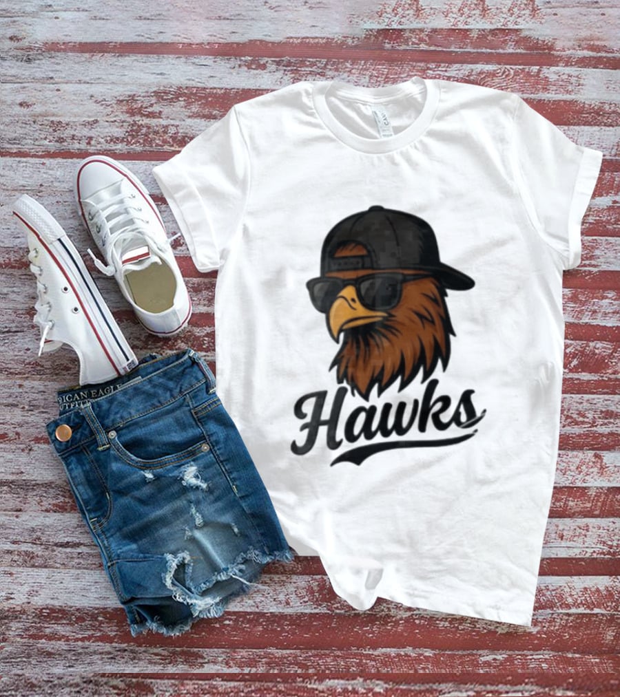 Hawks Eagle Wearing Sunglasses And Baseball Cap T-Shirt