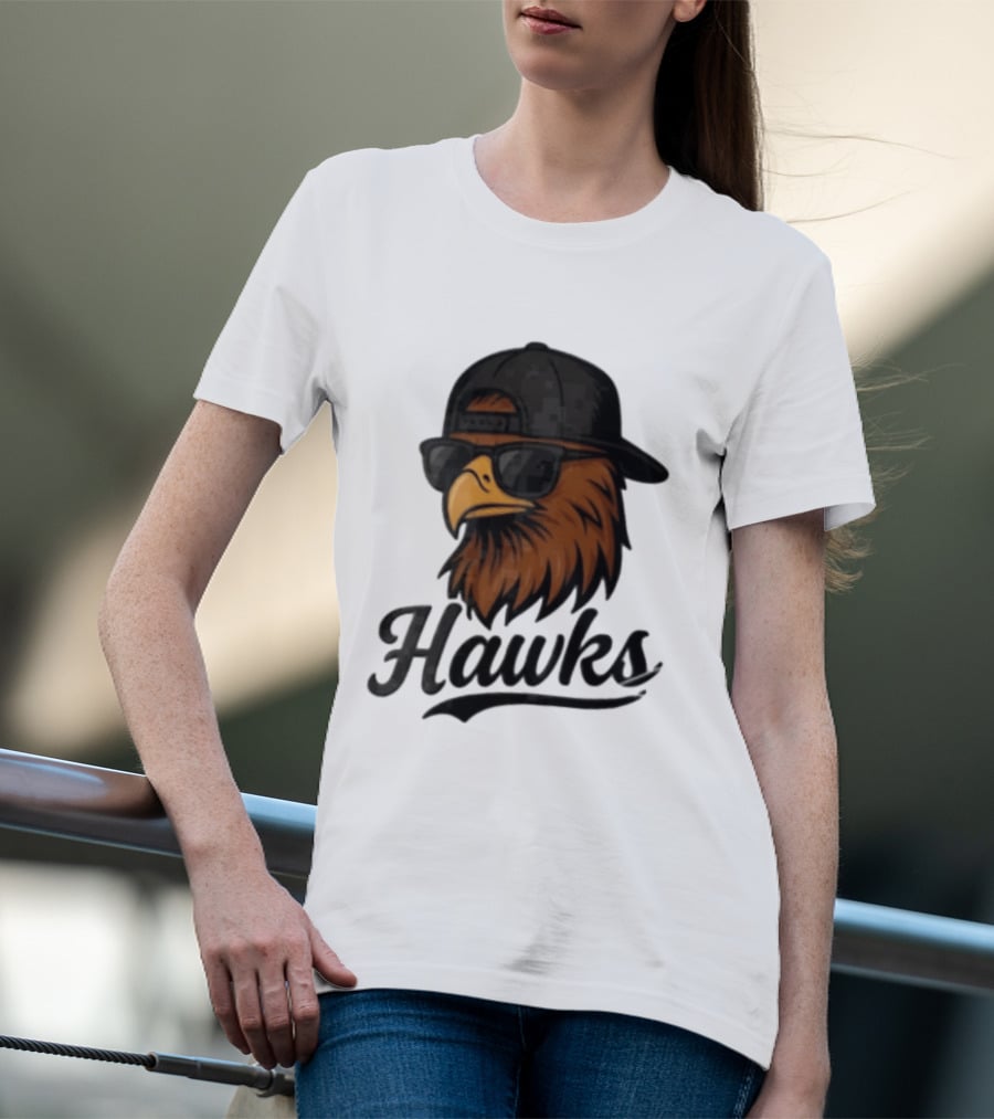 Hawks Eagle Wearing Sunglasses And Baseball Cap T-Shirt