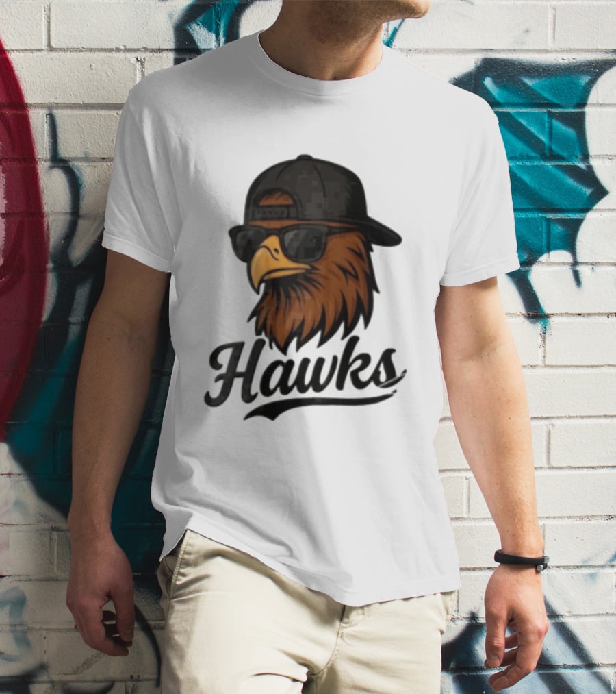 Hawks Eagle Wearing Sunglasses And Baseball Cap T-Shirt