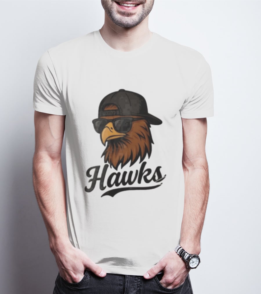 Hawks Eagle Wearing Sunglasses And Baseball Cap T-Shirt