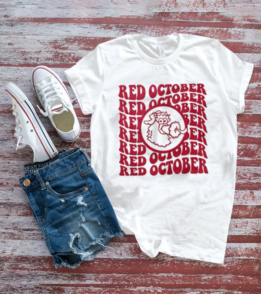 Philadelphia Phillies Red October 2023 Fan Gear With Phillie Phanatic T-Shirt