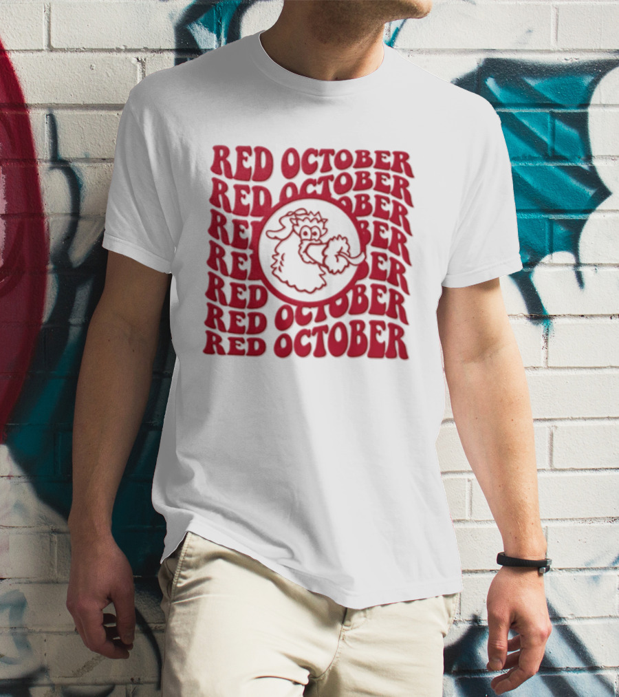 Philadelphia Phillies Red October 2023 Fan Gear With Phillie Phanatic T-Shirt