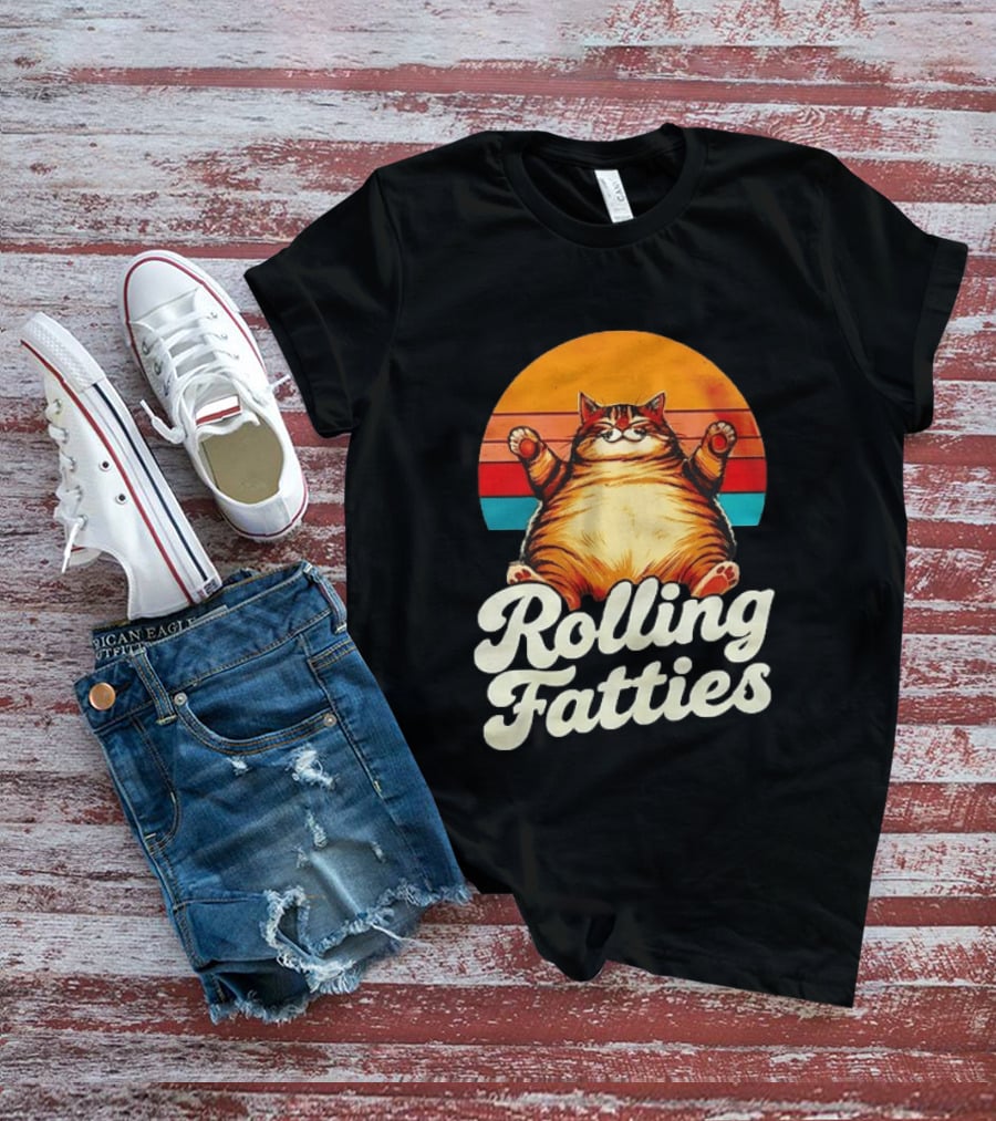 Rolling Fatties Vintage Sunset Cat T-Shirt