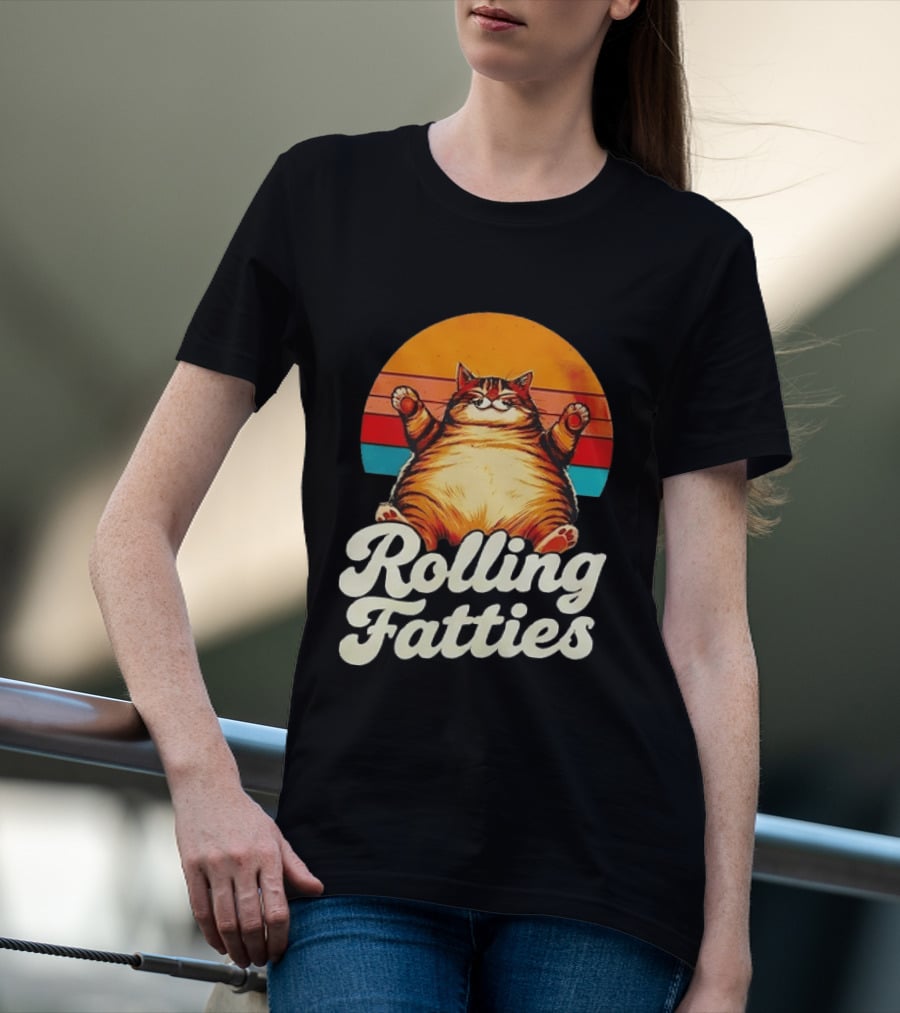 Rolling Fatties Vintage Sunset Cat T-Shirt