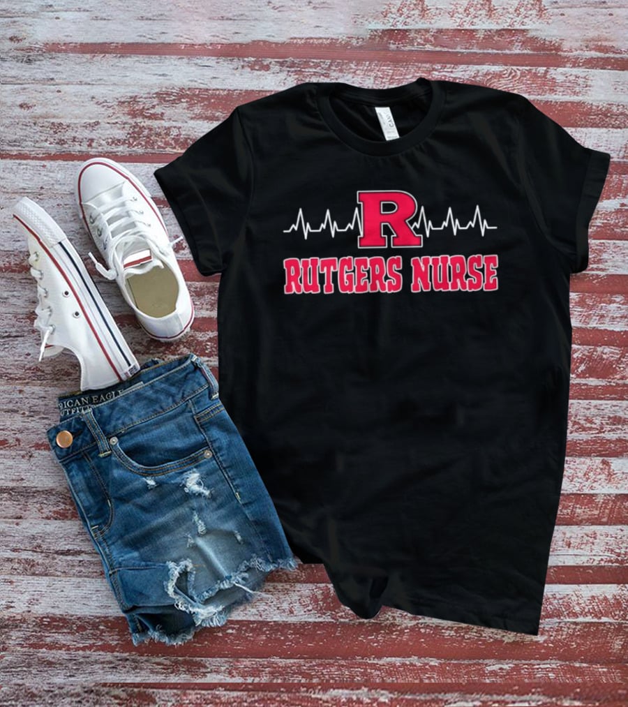 Rutgers Nurse Heartbeat R Scarlet Knights T-Shirt