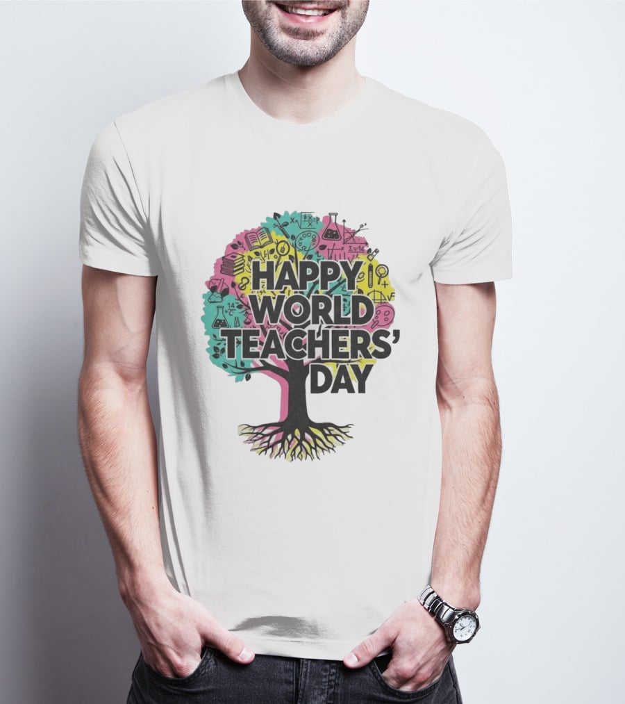 Happy World Teachers' Day Educational Tree T-Shirt
