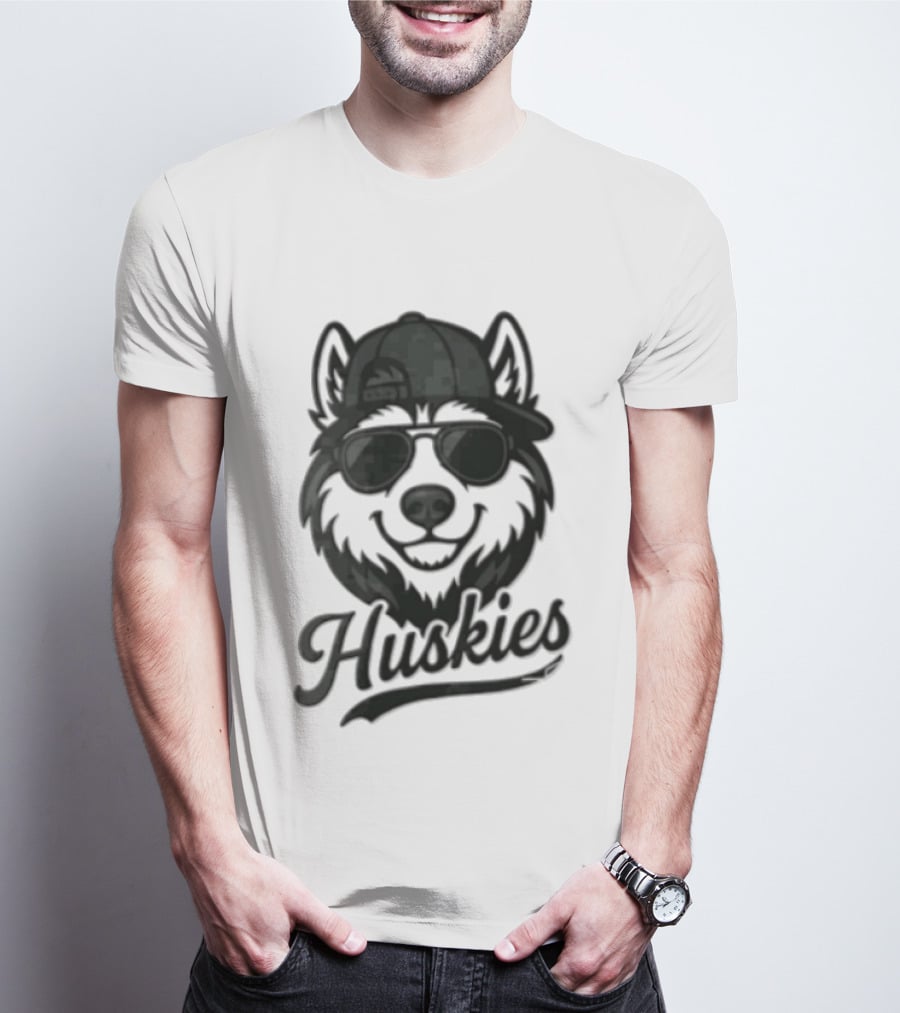 Huskies Husky Dog In Sunglasses And Cap T-Shirt