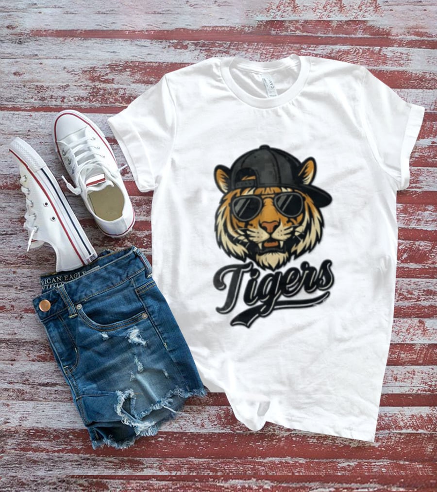 Tiger Sunglasses Baseball Cap Cool Cat T-Shirt