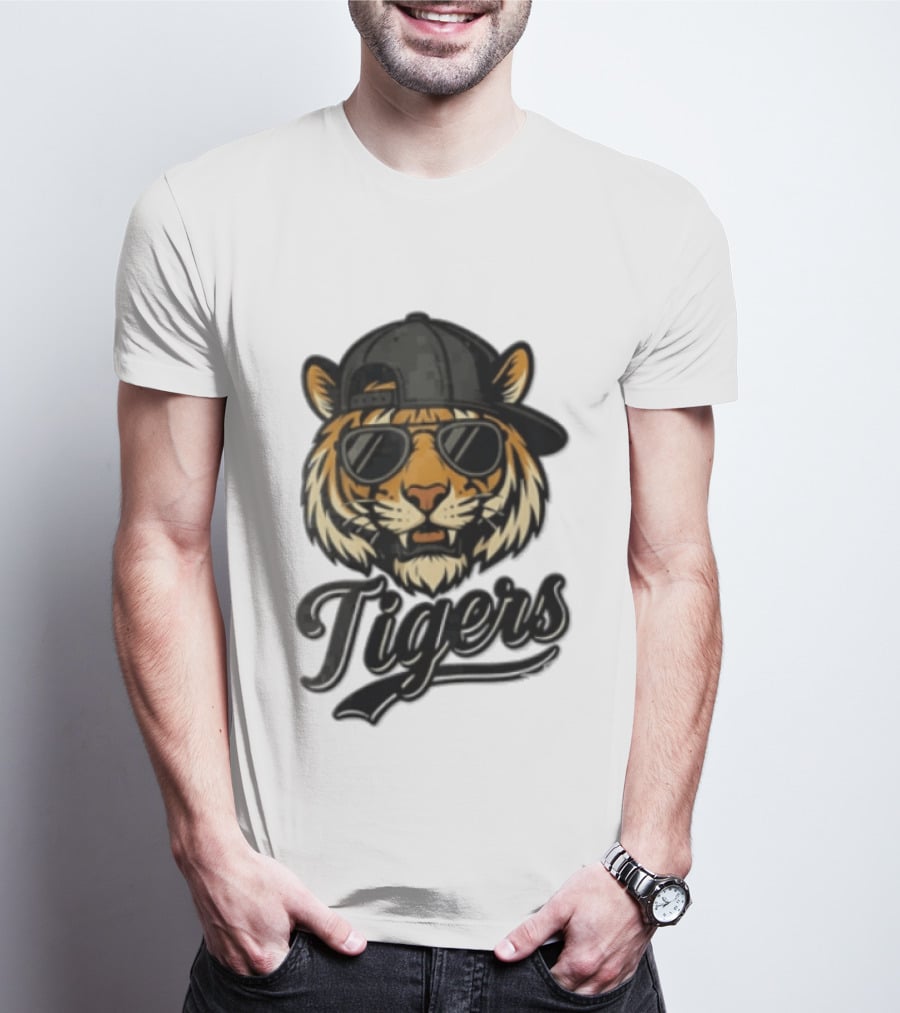 Tiger Sunglasses Baseball Cap Cool Cat T-Shirt