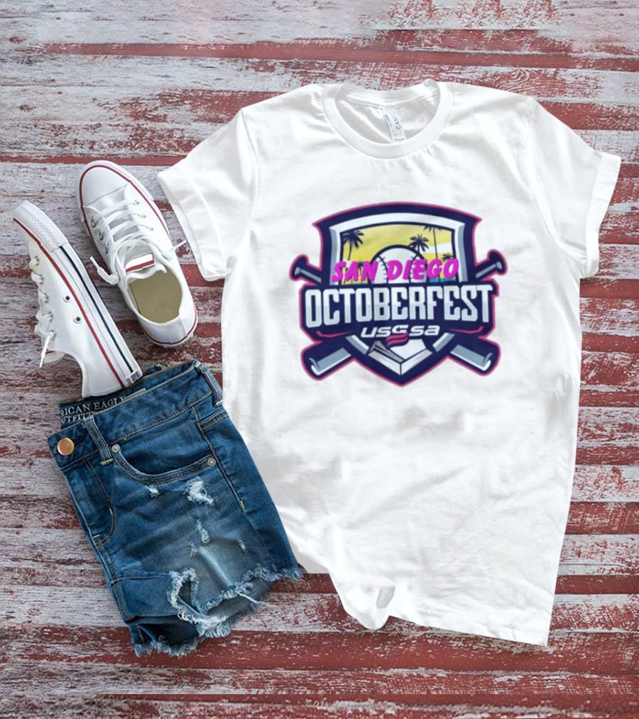 USSSA San Diego Oktoberfest Baseball Event Palms Sunset T-Shirt
