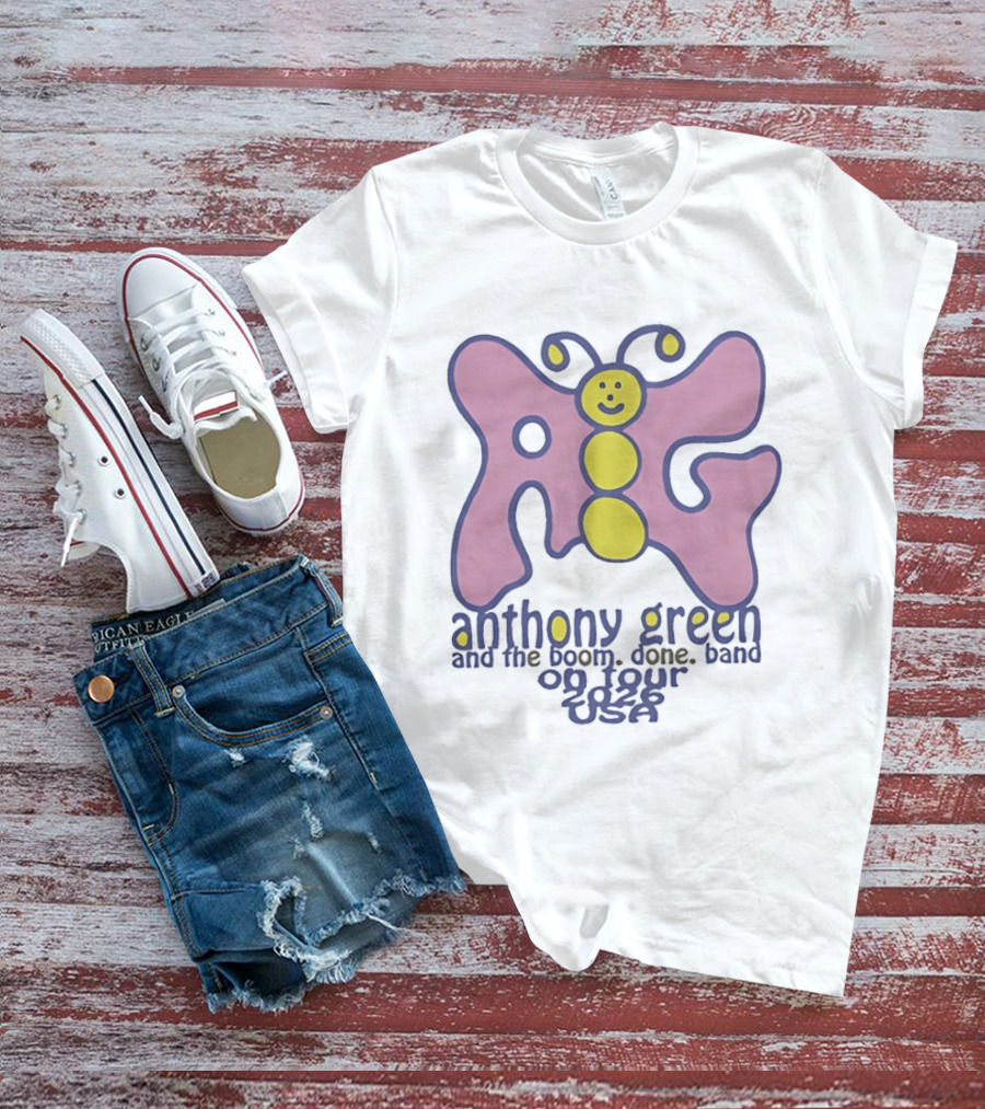 Anthony Green And The Boom Done Band On Tour 2026 Usa Butterfly T-Shirt