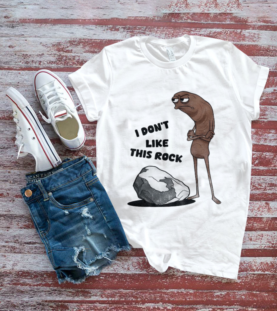 Marcus The Worm I Don't Like This Rock Grumpy Cartoon Expression T-Shirt