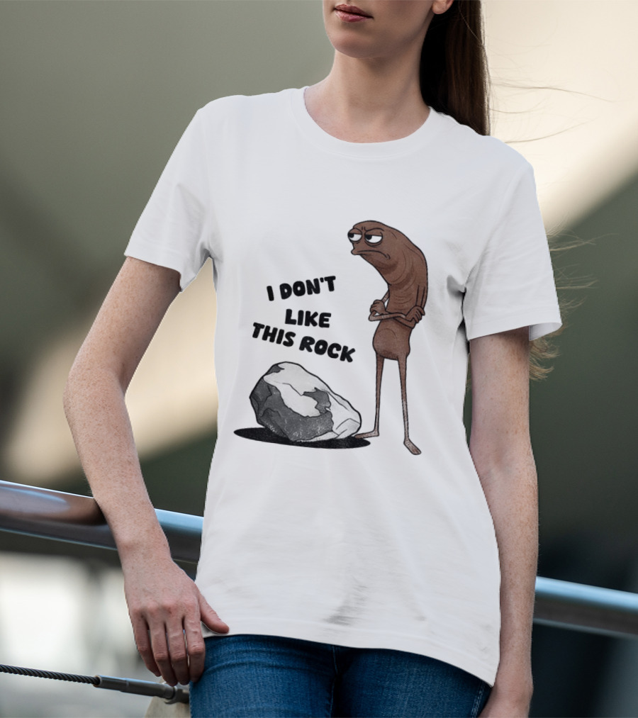 Marcus The Worm I Don't Like This Rock Grumpy Cartoon Expression T-Shirt