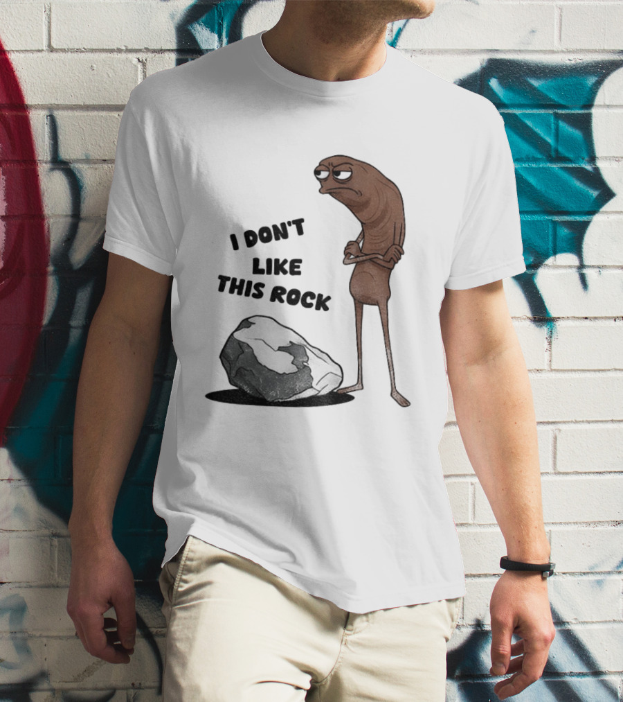 Marcus The Worm I Don't Like This Rock Grumpy Cartoon Expression T-Shirt