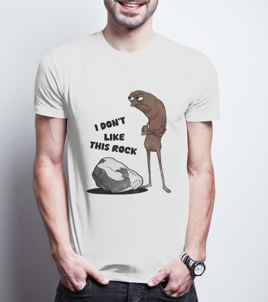 Marcus The Worm I Don't Like This Rock Grumpy Cartoon Expression T-Shirt
