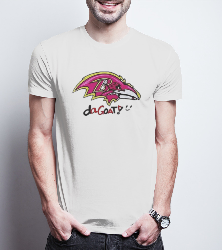 Baltimore Ravens Da Goat Pink Heroes Fighting Cancer T-Shirt
