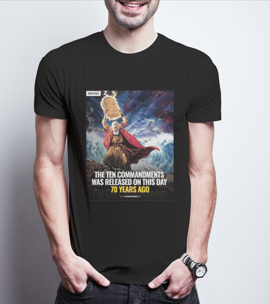 The Ten Commandments 1956 Cecil B. DeMille Epic Moses Parting Sea Anniversary T-Shirt