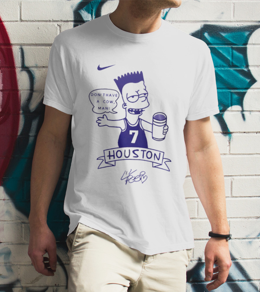 Bart Simpson Nike Houston 7 Don't Have A Cow Man Lil Peep T-Shirt