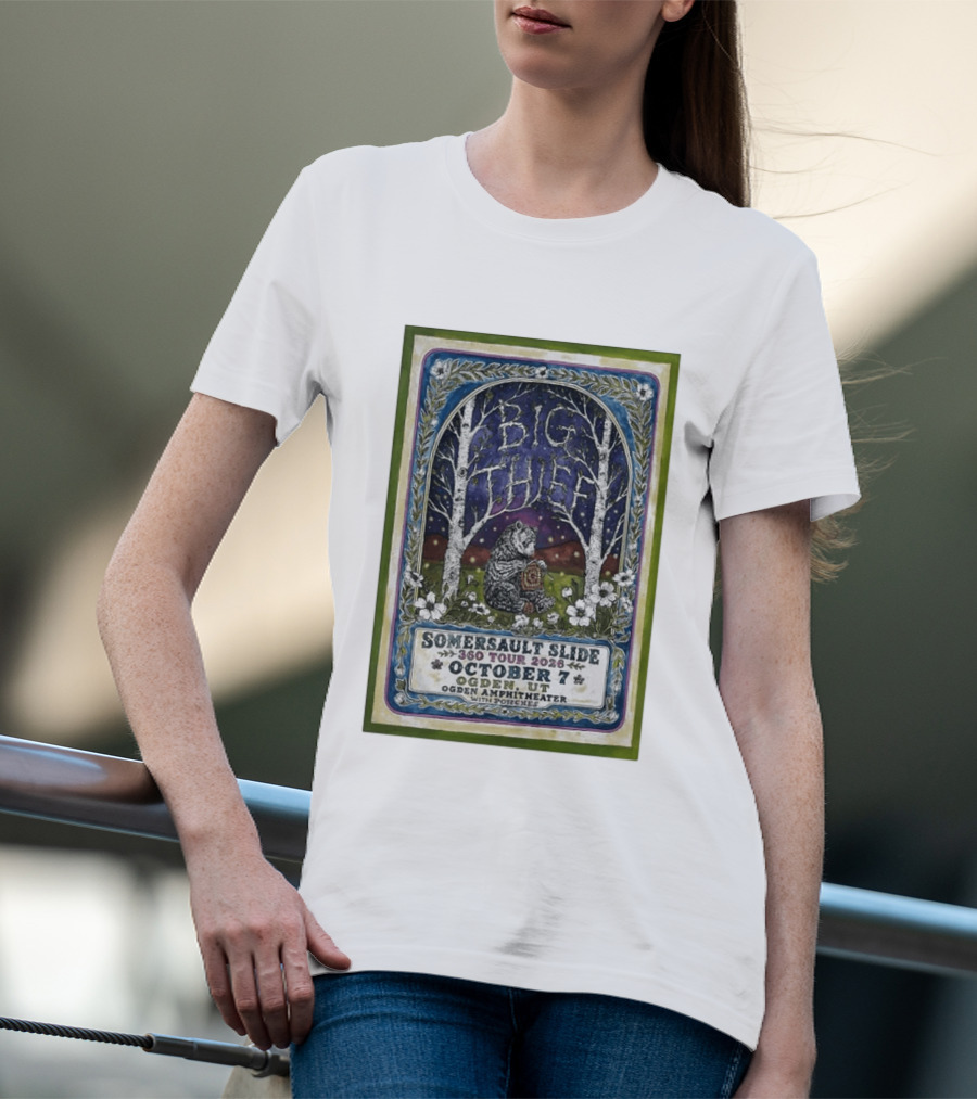 Big Thief Somersault Slide 360 Tour 2026 October 7 Ogden UT Amphitheater With Porches T-Shirt
