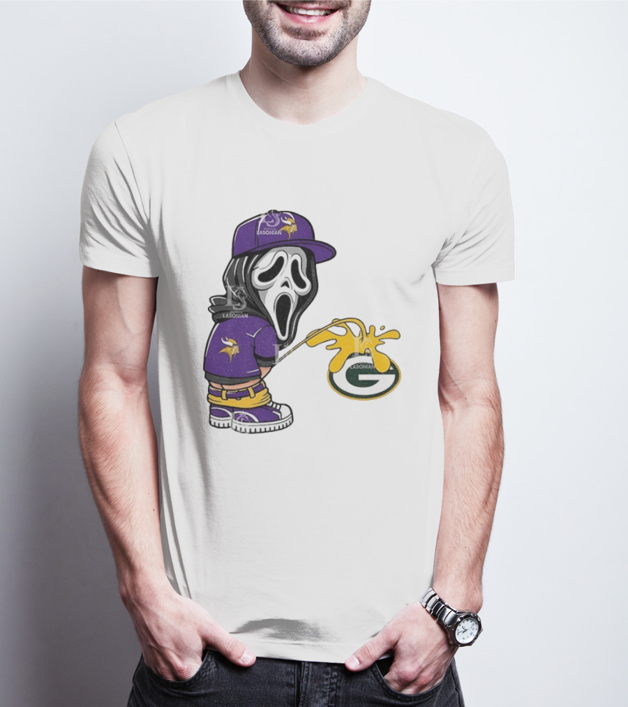 Minnesota Vikings Ghostface Piss On Green Bay Packers T-Shirt