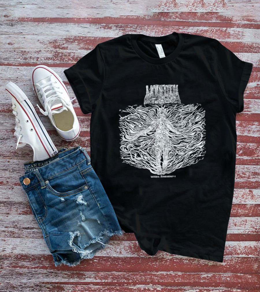 Liturgy Arterial Bombardment Black Metal Abstract Tree Roots Forming Human Shape T-Shirt