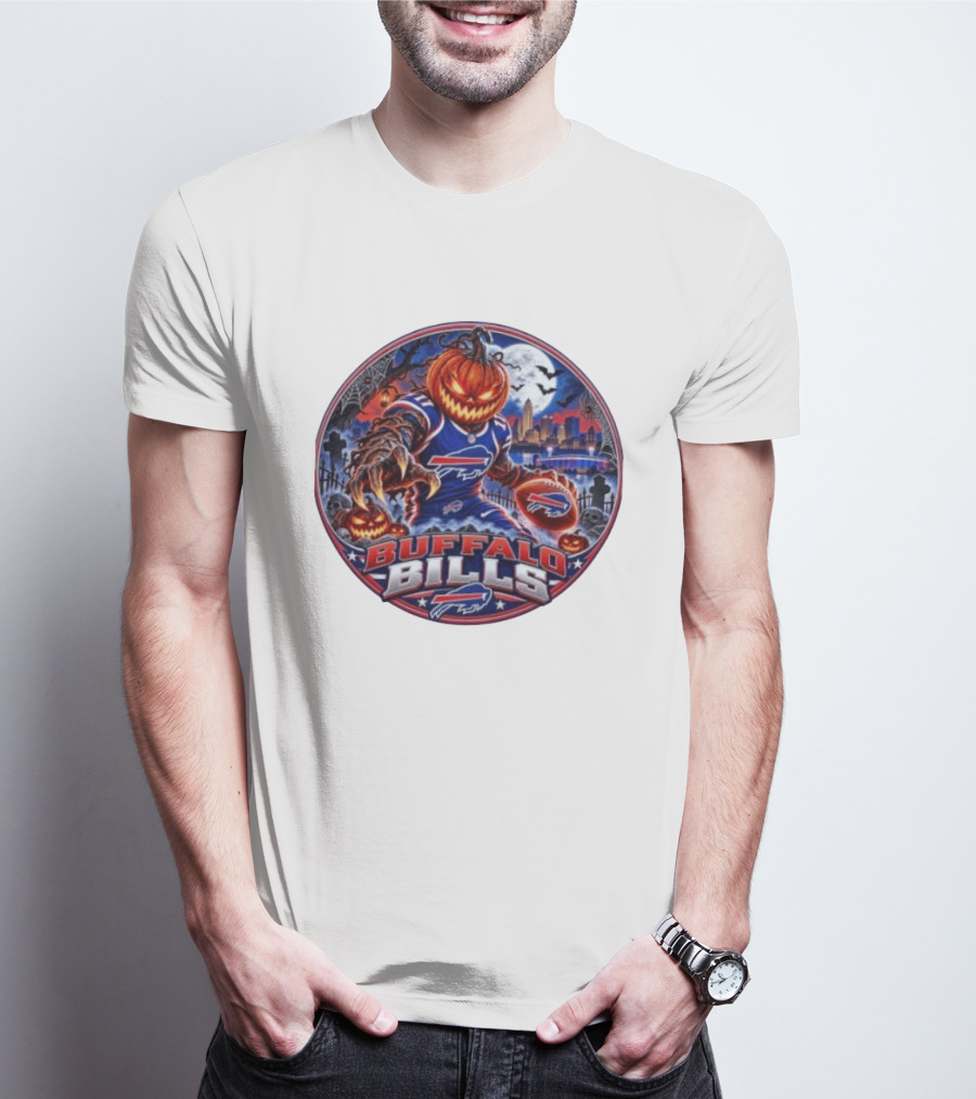 Buffalo Bills Halloween Jack O' Lantern Spooky Night Football T-Shirt