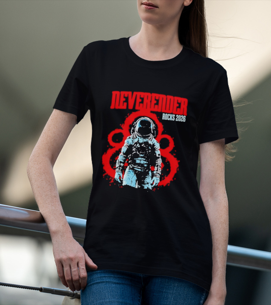 Neverender Rocks 2026 Astronaut Space Music Tour Splash T-Shirt