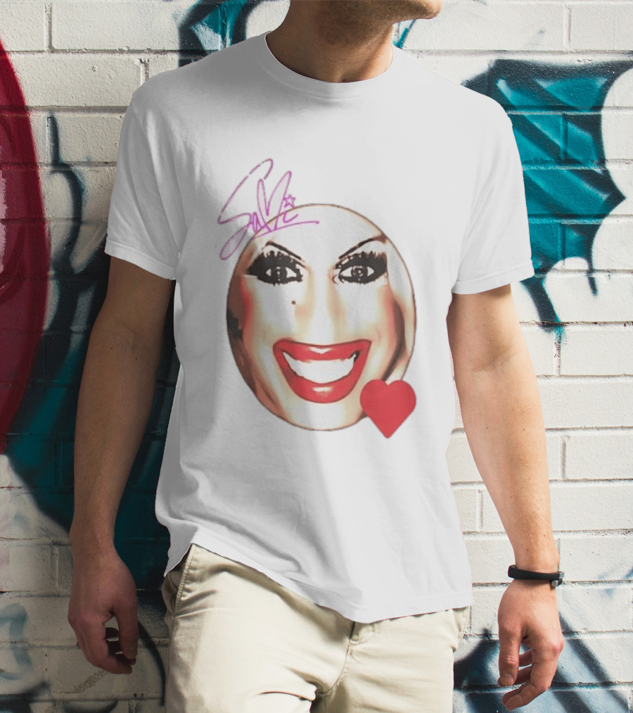 Save Signature Heavy Makeup Smile Red Heart T-Shirt